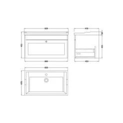 Classique Wall Mounted 1 Drawer Vanity Unit With Ceramic Basin 39 Classique Wall Mounted 1 Drawer Vanity Unit With Ceramic Basin -Home Luxe Studio 30910488 alt09