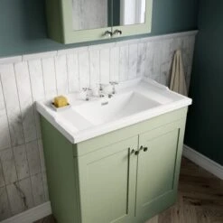 Classique Floor Standing 2 Door Vanity Unit With Ceramic Basin -Home Luxe Studio 30910526 alt04