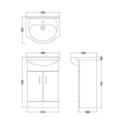 Mayford 2 Door Vanity Unit With Round Basin 9 Mayford 2 Door Vanity Unit With Round Basin -Home Luxe Studio 30910531 alt09