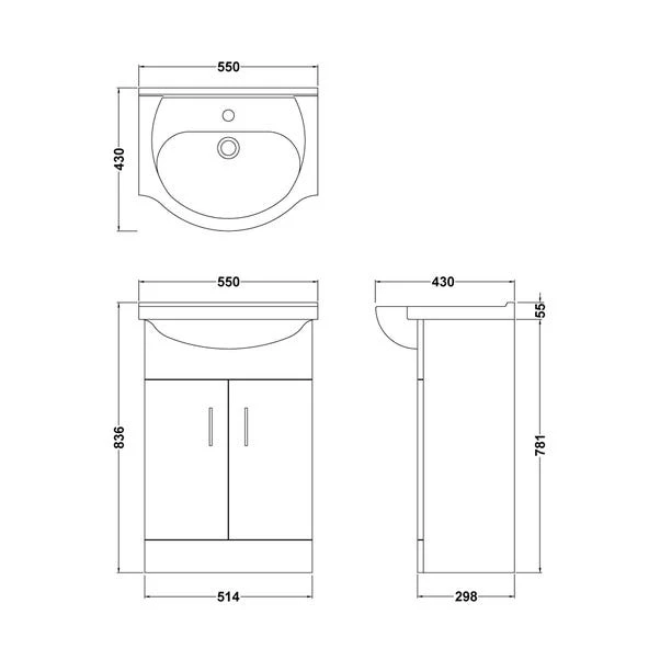 Mayford 2 Door Vanity Unit With Round Basin 6 Mayford 2 Door Vanity Unit With Round Basin - Image 4