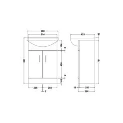 Mayford 2 Door Vanity Unit With Square Basin 9 Mayford 2 Door Vanity Unit With Square Basin -Home Luxe Studio 30910532 alt09