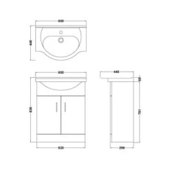 Mayford 2 Door Vanity Unit With Round Basin 7 Mayford 2 Door Vanity Unit With Round Basin -Home Luxe Studio 30910533 alt09