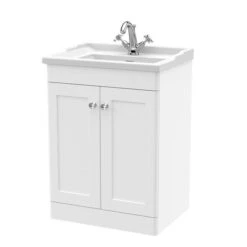 Classique Floor Standing 2 Door Vanity Unit With Ceramic Basin -Home Luxe Studio 30910603