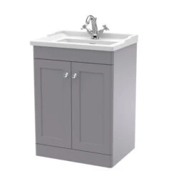 Classique Floor Standing 2 Door Vanity Unit With Ceramic Basin -Home Luxe Studio 30910607