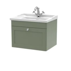 Classique Wall Mounted 1 Drawer Vanity Unit With Ceramic Basin 26 Classique Wall Mounted 1 Drawer Vanity Unit With Ceramic Basin -Home Luxe Studio 30910610