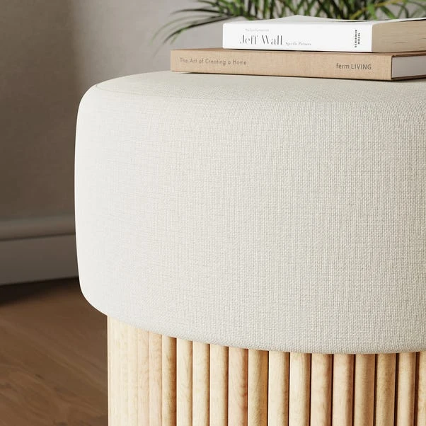 Amari Fluted Wooden Storage Footstool With Natural Flatweave Top 6 Amari Fluted Wooden Storage Footstool With Natural Flatweave Top - Image 4