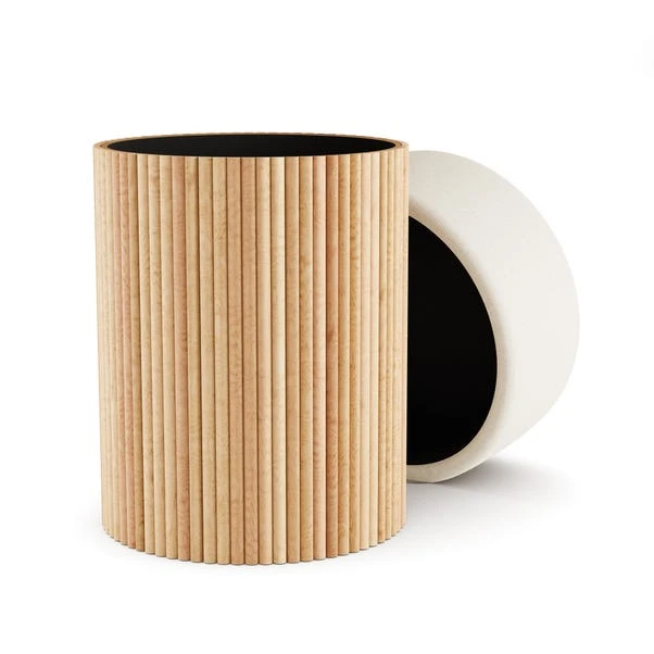 Amari Fluted Wooden Storage Footstool With Natural Flatweave Top 9 Amari Fluted Wooden Storage Footstool With Natural Flatweave Top - Image 7