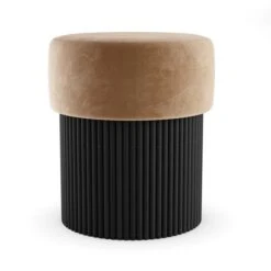 Amari Fluted Wooden Storage Footstool With Caramel Velvet Top 16 Amari Fluted Wooden Storage Footstool With Caramel Velvet Top -Home Luxe Studio 30910801 alt06