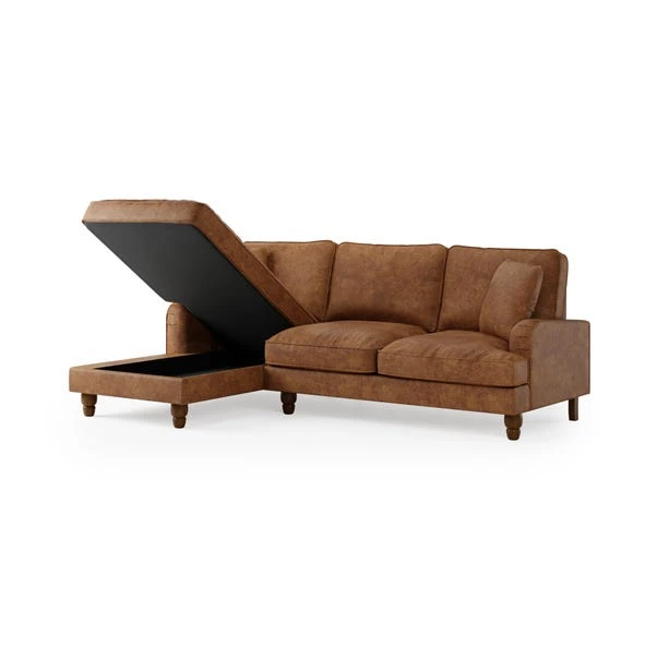 Beatrice Relaxed Faux Leather Corner Storage Sofa Bed 10 Beatrice Relaxed Faux Leather Corner Storage Sofa Bed - Image 8