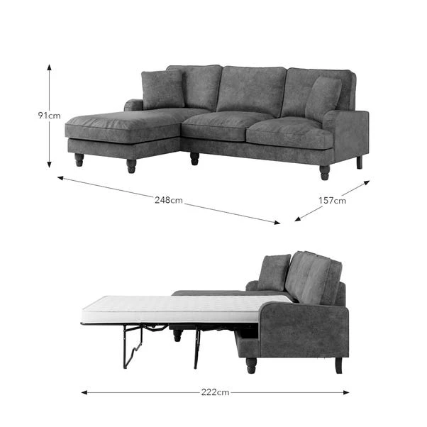 Beatrice Relaxed Faux Leather Corner Storage Sofa Bed 12 Beatrice Relaxed Faux Leather Corner Storage Sofa Bed - Image 10