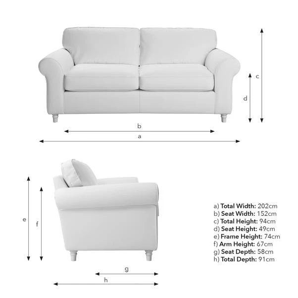 Flori Chunky Chenille 3 Seater Sofa 20 Flori Chunky Chenille 3 Seater Sofa - Image 18
