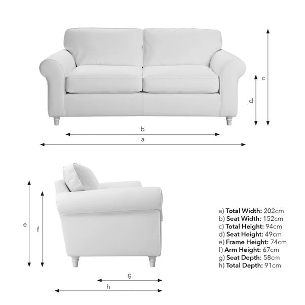 Flori Chunky Chenille 3 Seater Sofa 11 Flori Chunky Chenille 3 Seater Sofa - Image 9