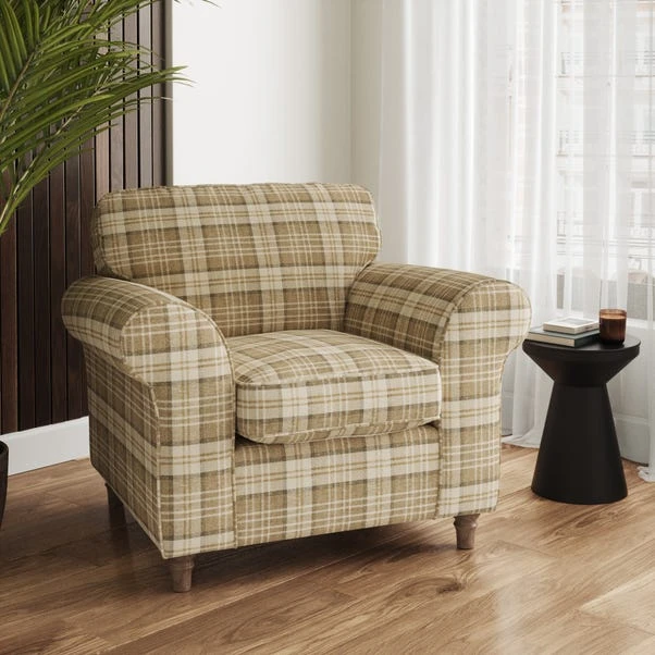 Flori Woven Check Fabric Orkney Armchair 19 Flori Woven Check Fabric Orkney Armchair - Image 17