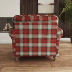 Flori Woven Check Fabric Orkney Armchair 32 Flori Woven Check Fabric Orkney Armchair -Home Luxe Studio 30911202 alt02