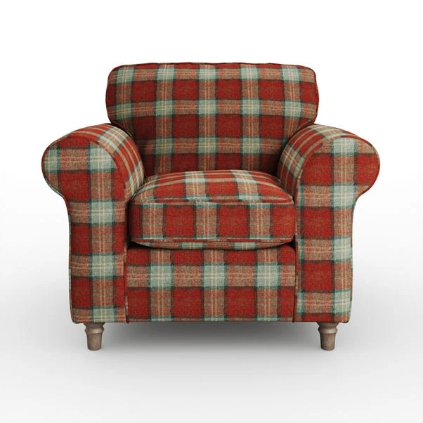 Flori Woven Check Fabric Orkney Armchair 16 Flori Woven Check Fabric Orkney Armchair - Image 14