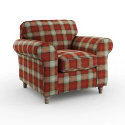 Flori Woven Check Fabric Orkney Armchair 36 Flori Woven Check Fabric Orkney Armchair -Home Luxe Studio 30911202 alt06