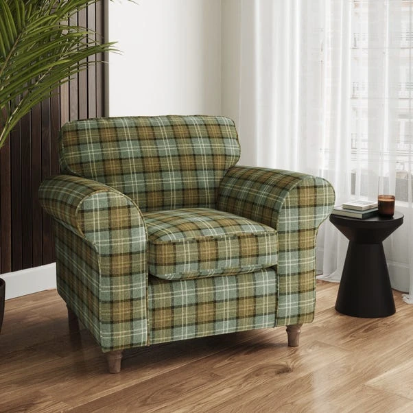 Flori Woven Check Fabric Orkney Armchair 3 Flori Woven Check Fabric Orkney Armchair