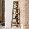 Humphrey Corner Ladder Shelf, Mango Wood Effect 2 Humphrey Corner Ladder Shelf, Mango Wood Effect -Home Luxe Studio 30911361
