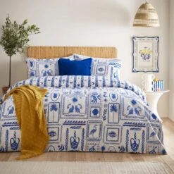 Furn. Frieze Blue Duvet Cover And Pillowcase Set 30 Furn. Frieze Blue Duvet Cover And Pillowcase Set -Home Luxe Studio 30912158