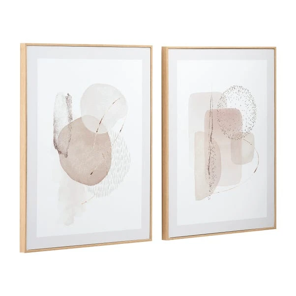 Set Of 2 Natural Abstract Framed Canvases 4 Set Of 2 Natural Abstract Framed Canvases - Image 2