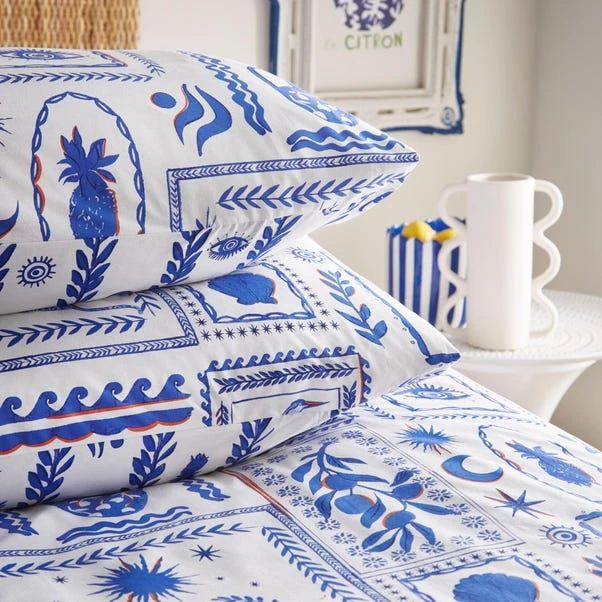 Furn. Frieze Blue Duvet Cover And Pillowcase Set 4 Furn. Frieze Blue Duvet Cover And Pillowcase Set - Image 2