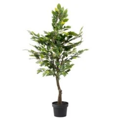 Artificial Mini Ficus Tree In Black Plastic Plant Pot 7 Artificial Mini Ficus Tree In Black Plastic Plant Pot -Home Luxe Studio 30913524 alt02