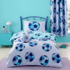Catherine Lansfield Tie Dye Football Purple Reversible Duvet Cover And Pillowcase Set -Home Luxe Studio 30913735