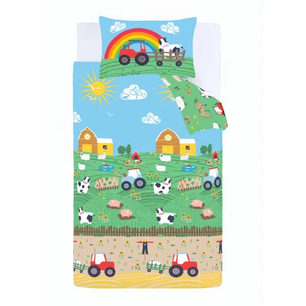 Catherine Lansfield Farmyard Animals Blue Reversible Duvet Cover And Pillowcase Set 13 Catherine Lansfield Farmyard Animals Blue Reversible Duvet Cover And Pillowcase Set - Image 11