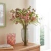 Artificial Floral Bouquet In Curved Glass Vase -Home Luxe Studio 30913775