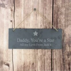 Personalised Star Motif Hanging Slate Plaque 8 Personalised Star Motif Hanging Slate Plaque -Home Luxe Studio 30913869 alt02