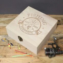 Personalised Fishing Club Wooden Memory Box 8 Personalised Fishing Club Wooden Memory Box -Home Luxe Studio 30913904 alt02