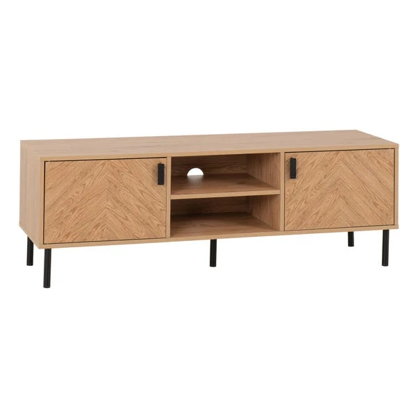Leon 2 Door TV Unit Stand For TVs Up To 65", Oak Effect 4 Leon 2 Door TV Unit Stand For TVs Up To 65", Oak Effect - Image 2