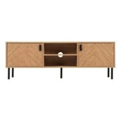 Leon 2 Door TV Unit Stand For TVs Up To 65", Oak Effect 10 Leon 2 Door TV Unit Stand For TVs Up To 65", Oak Effect -Home Luxe Studio 30913953 alt02