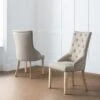 Loire Set Of 2 Button Back Dining Chairs, Linen 1 Loire Set Of 2 Button Back Dining Chairs, Linen -Home Luxe Studio 30914227