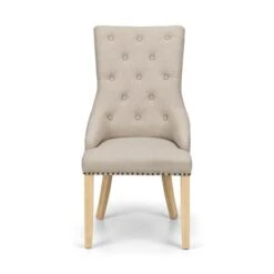 Loire Set Of 2 Button Back Dining Chairs, Linen 15 Loire Set Of 2 Button Back Dining Chairs, Linen -Home Luxe Studio 30914227 alt04