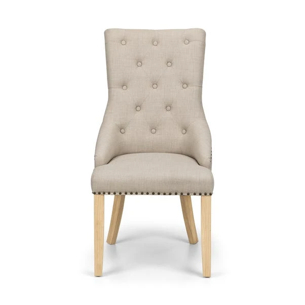 Loire Set Of 2 Button Back Dining Chairs, Linen 7 Loire Set Of 2 Button Back Dining Chairs, Linen - Image 5
