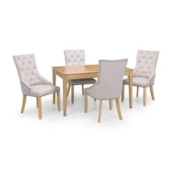 Loire Set Of 2 Button Back Dining Chairs, Linen 16 Loire Set Of 2 Button Back Dining Chairs, Linen -Home Luxe Studio 30914227 alt05