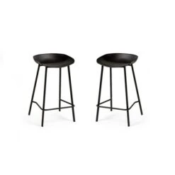 Renzo Set Of 2 Bar Stools, Metal -Home Luxe Studio 30914248 alt01