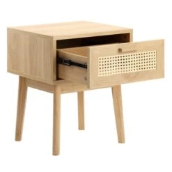 Java 1 Drawer Side Table, Light Oak 10 Java 1 Drawer Side Table, Light Oak -Home Luxe Studio 30914617 alt03