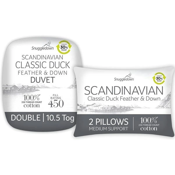 Snuggledown Scandinavian Duck Feather & Down 10.5 Tog Duvet And Pillow Pair Set 4 Snuggledown Scandinavian Duck Feather & Down 10.5 Tog Duvet And Pillow Pair Set - Image 2