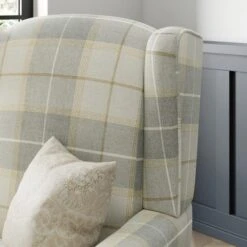 Oswald Grande Check Wingback Armchair 24 Oswald Grande Check Wingback Armchair -Home Luxe Studio 30914727 alt02