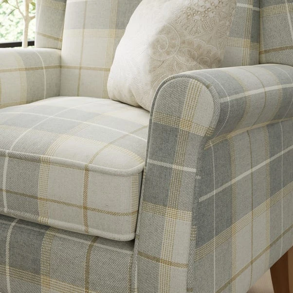 Oswald Grande Check Wingback Armchair 6 Oswald Grande Check Wingback Armchair - Image 4