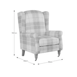 Oswald Grande Check Wingback Armchair 30 Oswald Grande Check Wingback Armchair -Home Luxe Studio 30914727 alt09