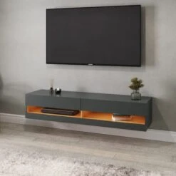 Delta 180cm Floating Wall TV Unit With LEDs For TVs Up To 80"