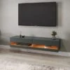 Delta 150cm Floating Wall TV Unit With LEDs For TVs Up To 65" 2 Delta 150cm Floating Wall TV Unit With LEDs For TVs Up To 65" -Home Luxe Studio 30915311