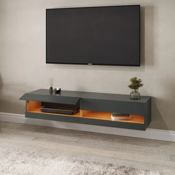 Delta 150cm Floating Wall TV Unit With LEDs For TVs Up To 65" 4 Delta 150cm Floating Wall TV Unit With LEDs For TVs Up To 65" - Image 2