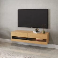 Delta 120cm Floating Wall TV Unit With LEDs For TVs Up To 55" 23 Delta 120cm Floating Wall TV Unit With LEDs For TVs Up To 55" -Home Luxe Studio 30915312