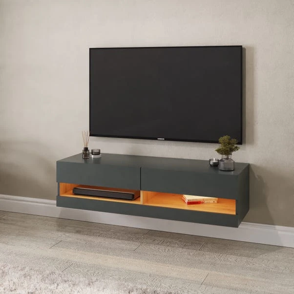 Delta 120cm Floating Wall TV Unit With LEDs For TVs Up To 55" 3 Delta 120cm Floating Wall TV Unit With LEDs For TVs Up To 55"