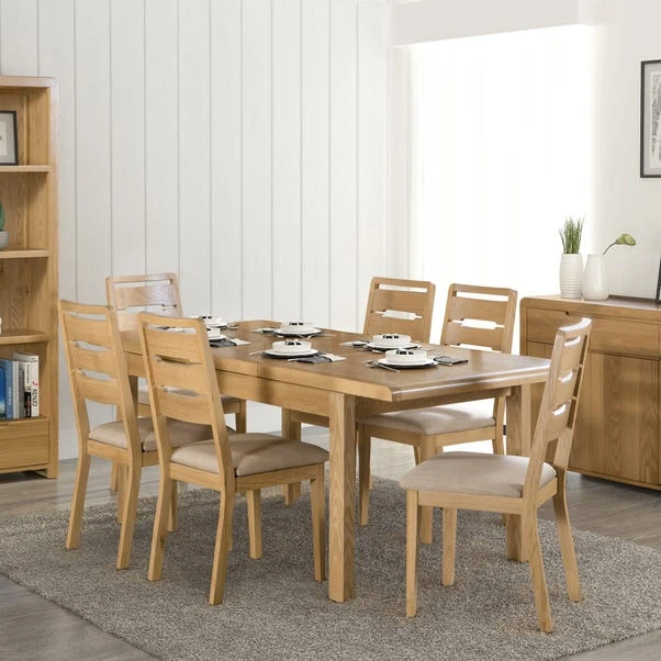 Curve 6 Seater Dining Table, Oak 3 Curve 6 Seater Dining Table, Oak