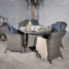 Paris 4 Seater Round Dining Set With 4 Imperial Chairs 1 Paris 4 Seater Round Dining Set With 4 Imperial Chairs -Home Luxe Studio 30915717